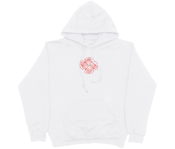 RED ROSES HOODIE WHITE Software Studios
