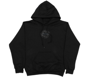 White Rose Hoodie Black